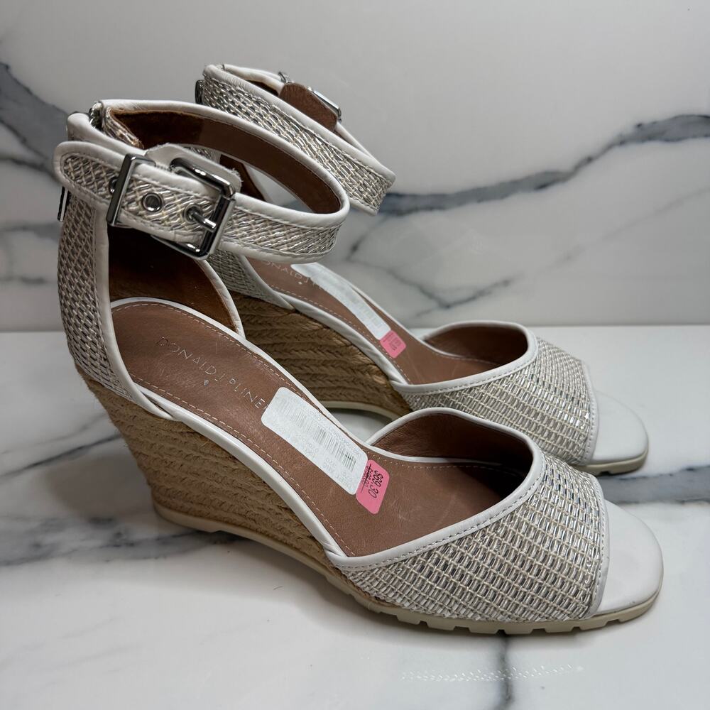 Donald J Pliner Wmns Woven Metallic Espadrille Brook Sandals Sz 9.5 Resort Beach